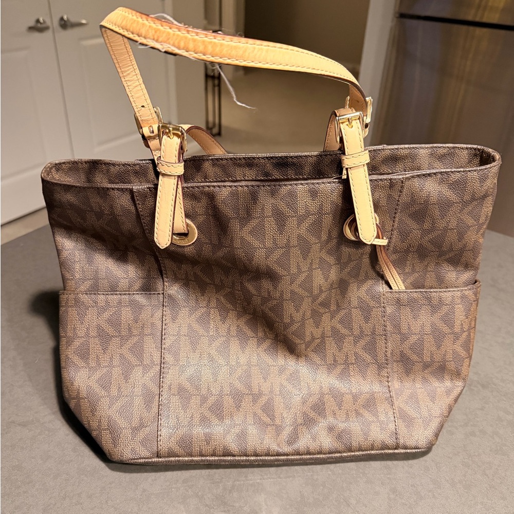 Michael Kors Brown and Tan Tote Bag